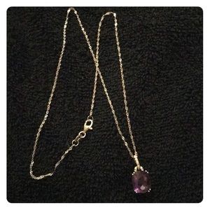 Sterling Silver Purple Stone Necklace